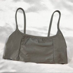 NWT✨PLT Satin Grey Crop Top